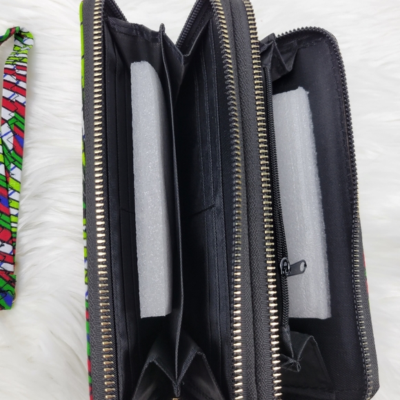 New colorful double zipper wallet with strap - Picture 7 of 8